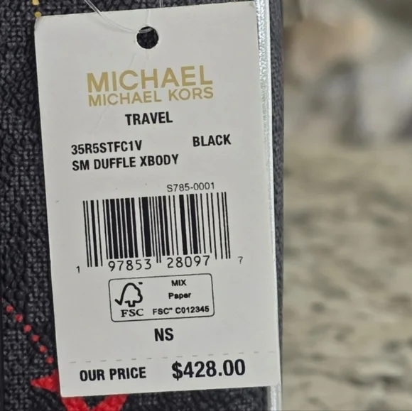 Michael Kors Small Black Airplane Print Crossbody